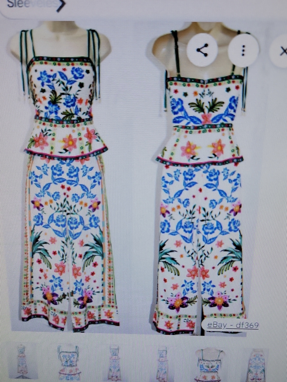 House Of Harlow Two-piece Set Floral Print Wide-Leg Pants in Cream and Multi - Picture 10 of 12